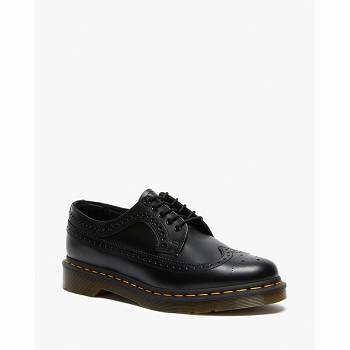 Dr Martens Férfi 3989 Yellow Stitch Smooth Bőr Brogue Cipő Fekete